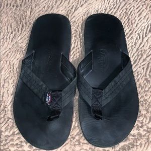 Black leather sandals size M rainbow